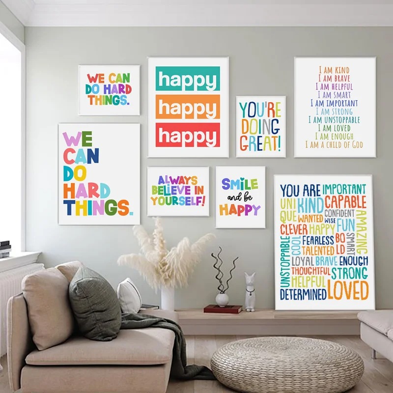 Kids Education Motivation - Positieve kinderkamer wandfoto inspirerende poster educatieve