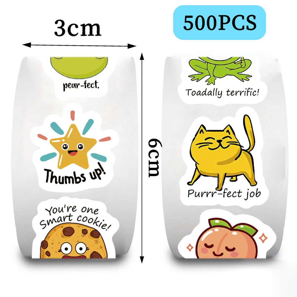 500 stks roll Leuke Decal Stud - Kids Education Motivation recensie en prijs