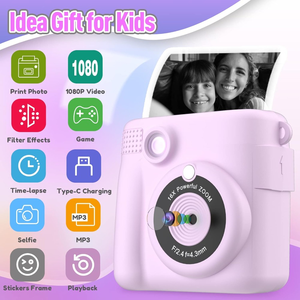 Instant Print Camera voor kind - Kids Educational Videos recensie en prijs