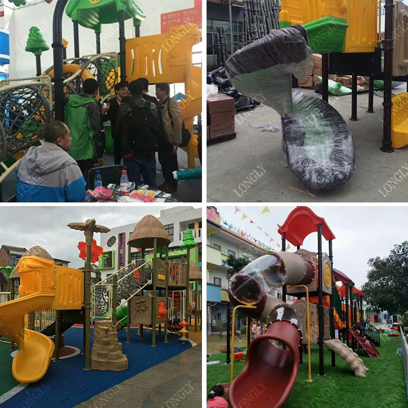 Commerciële plastic glijbaan 4 - Kids Education Park recensie en prijs