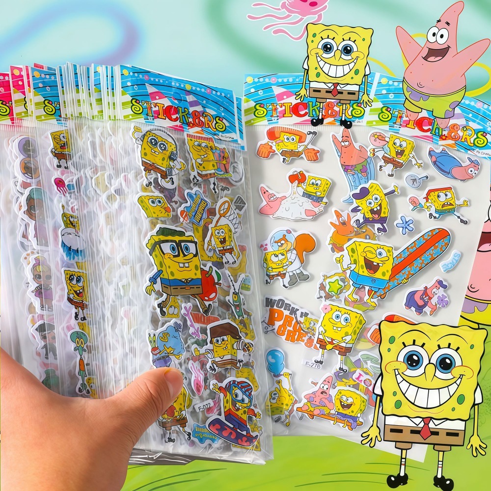 12-pack SpongeBob 3D-stickers  - Kids First Education recensie en prijs