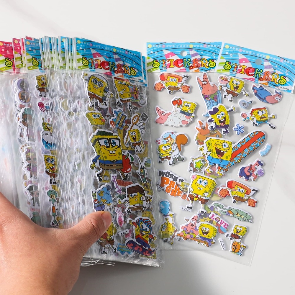 12-pack SpongeBob 3D-stickers  - Kids First Education recensie en prijs