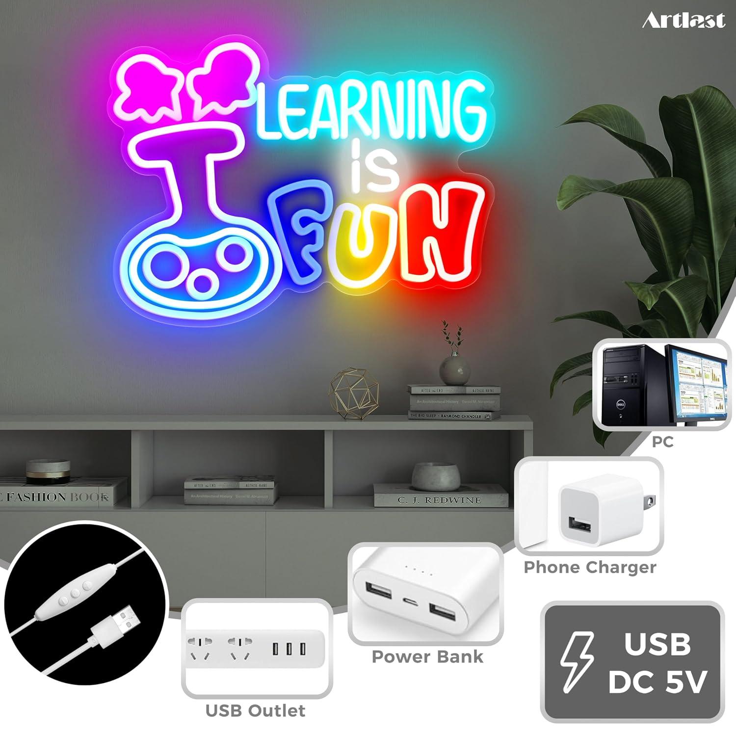 Leren is leuk Neonbord USB Dim - Kids Education Motivation recensie en prijs